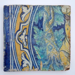 An Antwerp maiolica part tile panel, Franchois Frans workshop, ca. 1550 — photo 4
