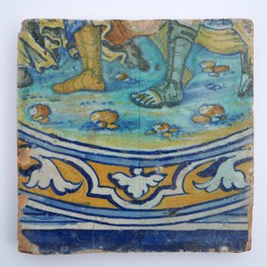 An Antwerp maiolica part tile panel, Franchois Frans workshop, ca. 1550 — photo 8