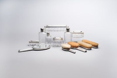 An Art Deco 12-piece silver toiletry set, Wolfers Frères, Brussels, 20th C.