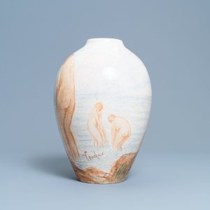 An art deco vase with bathing females, Félix-Pascal Févola for Lachenal, France, ca. 1930 — photo 3