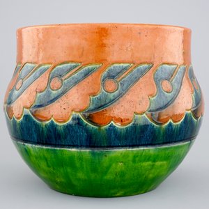 An art nouveau jardiniere, Flemish pottery, early 20th C. — 照片 3
