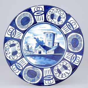 An early maiolica landscape dish, Harlingen, Friesland, early 17th C. — photo 1