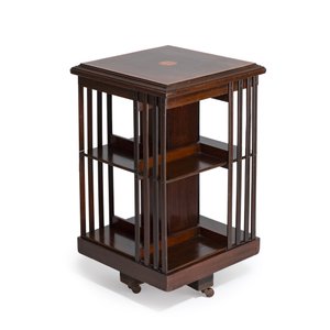 An Edwardian mahogany revolving bookcase — foto 1