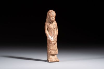 An Egyptian red-brown clay Ushabti, probably Romano-Egyptian, 1st C. AD
