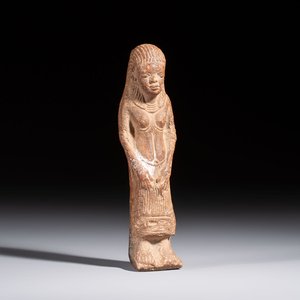 An Egyptian red-brown clay Ushabti, probably Romano-Egyptian, 1st C. AD — photo 1