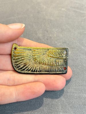 An Egyptian turquoise-glazed composition winged scarab, Ptolemaic, 4/1st C. B.C. — photo 1