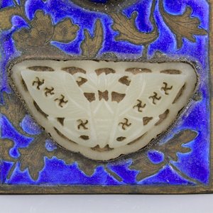 An enameled bronze and inset jade writing set, 19th C. — photo 8