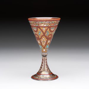 An enamelled glass Orientalistic-style goblet, in the style of Jacques Philippe Imberton, possibly France, 19th C. — photo 1