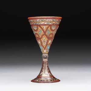 An enamelled glass Orientalistic-style goblet, in the style of Jacques Philippe Imberton, possibly France, 19th C. — photo 2