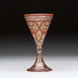 An enamelled glass Orientalistic-style goblet, in the style of Jacques Philippe Imberton, possibly France, 19th C. — photo 4