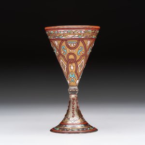An enamelled glass Orientalistic-style goblet, in the style of Jacques Philippe Imberton, possibly France, 19th C. — photo 5