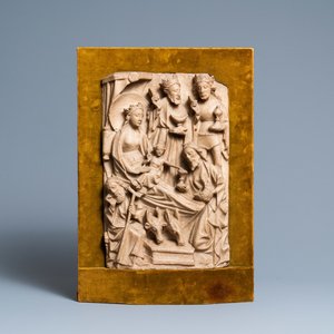 An English alabaster relief of 'The adoration of the magi', Nottingham, 15th C. — 照片 1
