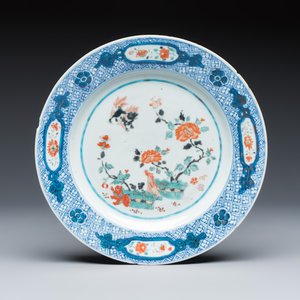 An English-decorated Chinese Kakiemon-style plate — photo 1
