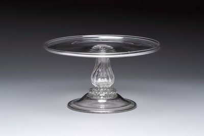An English glass pedestal tazza, 18th C.