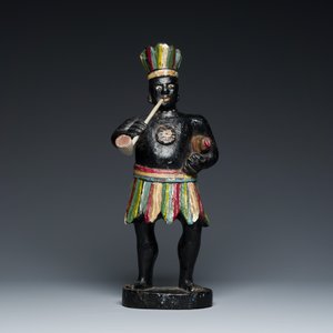 An English polychromed wood sculpture of a pipe-smoking Indian from a tobacco store, 18th C. — photo 2