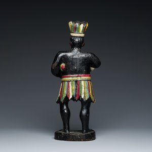 An English polychromed wood sculpture of a pipe-smoking Indian from a tobacco store, 18th C. — photo 4