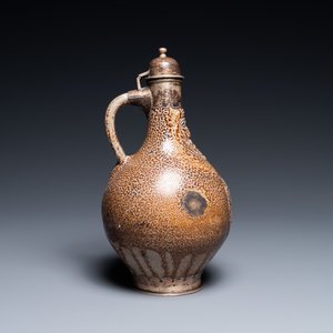 An English silver-mounted stoneware bellarmine jug, Frechen, 17th C. — 照片 5