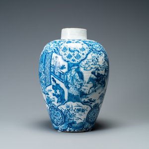 An exceptional and large Dutch Delft blue and white chinoiserie vase, 17/18th C. — photo 3