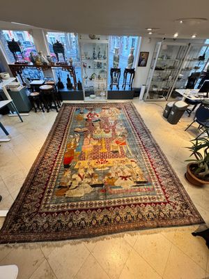 An exceptional and large embroidered silk 'Shahnameh' carpet, signed Musa Baft Tabriz, Tabriz, Iran, 20th C. — photo 1