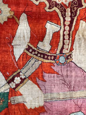 An exceptional and large embroidered silk 'Shahnameh' carpet, signed Musa Baft Tabriz, Tabriz, Iran, 20th C. — photo 11