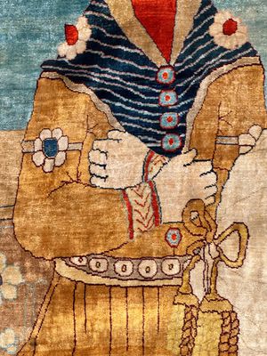 An exceptional and large embroidered silk 'Shahnameh' carpet, signed Musa Baft Tabriz, Tabriz, Iran, 20th C. — photo 13