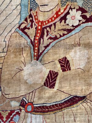 An exceptional and large embroidered silk 'Shahnameh' carpet, signed Musa Baft Tabriz, Tabriz, Iran, 20th C. — photo 16