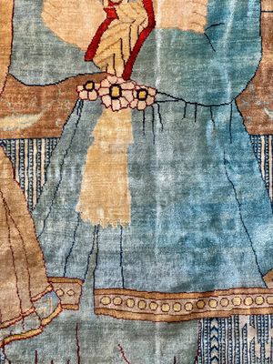 An exceptional and large embroidered silk 'Shahnameh' carpet, signed Musa Baft Tabriz, Tabriz, Iran, 20th C. — photo 20
