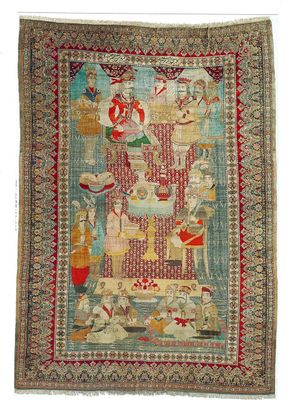 An exceptional and large embroidered silk 'Shahnameh' carpet, signed Musa Baft Tabriz, Tabriz, Iran, 20th C. — photo 23
