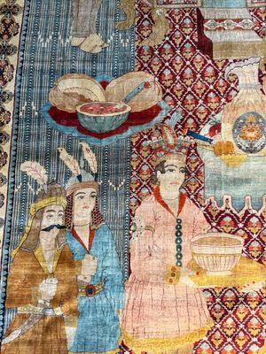 An exceptional and large embroidered silk 'Shahnameh' carpet, signed Musa Baft Tabriz, Tabriz, Iran, 20th C. — photo 24