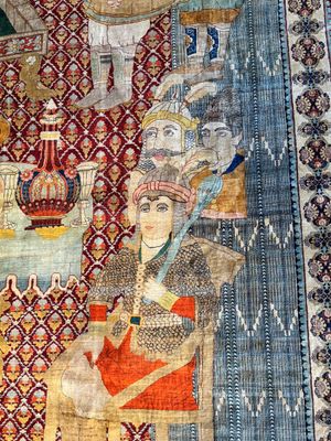 An exceptional and large embroidered silk 'Shahnameh' carpet, signed Musa Baft Tabriz, Tabriz, Iran, 20th C. — photo 26