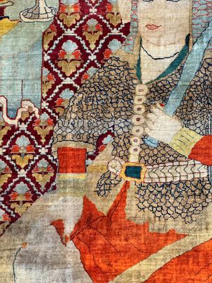 An exceptional and large embroidered silk 'Shahnameh' carpet, signed Musa Baft Tabriz, Tabriz, Iran, 20th C. — photo 36