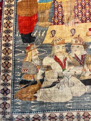 An exceptional and large embroidered silk 'Shahnameh' carpet, signed Musa Baft Tabriz, Tabriz, Iran, 20th C. — photo 39