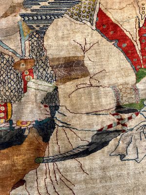 An exceptional and large embroidered silk 'Shahnameh' carpet, signed Musa Baft Tabriz, Tabriz, Iran, 20th C. — photo 47