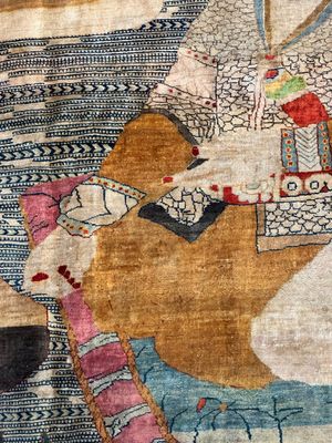 An exceptional and large embroidered silk 'Shahnameh' carpet, signed Musa Baft Tabriz, Tabriz, Iran, 20th C. — photo 53