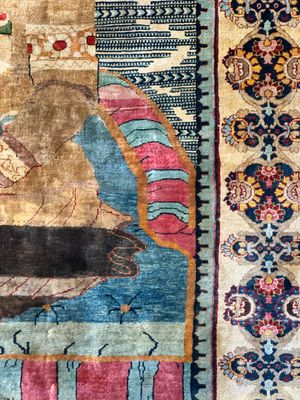 An exceptional and large embroidered silk 'Shahnameh' carpet, signed Musa Baft Tabriz, Tabriz, Iran, 20th C. — photo 59
