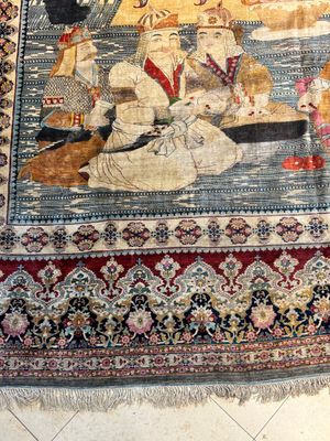 An exceptional and large embroidered silk 'Shahnameh' carpet, signed Musa Baft Tabriz, Tabriz, Iran, 20th C. — photo 62