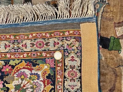 An exceptional and large embroidered silk 'Shahnameh' carpet, signed Musa Baft Tabriz, Tabriz, Iran, 20th C. — photo 66