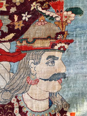 An exceptional and large embroidered silk 'Shahnameh' carpet, signed Musa Baft Tabriz, Tabriz, Iran, 20th C. — photo 8