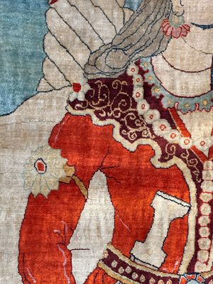 An exceptional and large embroidered silk 'Shahnameh' carpet, signed Musa Baft Tabriz, Tabriz, Iran, 20th C. — photo 9