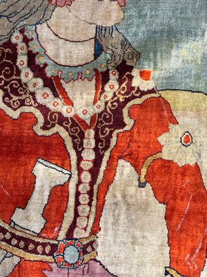 An exceptional and large embroidered silk 'Shahnameh' carpet, signed Musa Baft Tabriz, Tabriz, Iran, 20th C. — photo 10