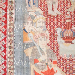 An exceptional and large embroidered silk 'Shahnameh' carpet, signed Musa Baft Tabriz, Tabriz, Iran, 20th C. — photo 17