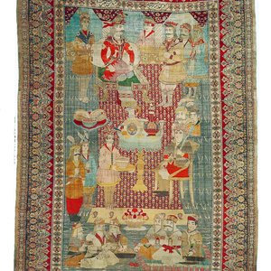 An exceptional and large embroidered silk 'Shahnameh' carpet, signed Musa Baft Tabriz, Tabriz, Iran, 20th C. — photo 23