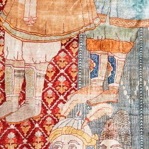An exceptional and large embroidered silk 'Shahnameh' carpet, signed Musa Baft Tabriz, Tabriz, Iran, 20th C. — photo 3
