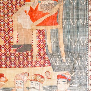An exceptional and large embroidered silk 'Shahnameh' carpet, signed Musa Baft Tabriz, Tabriz, Iran, 20th C. — photo 6