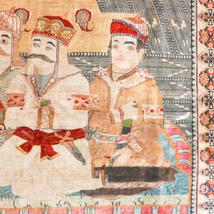 An exceptional and large embroidered silk 'Shahnameh' carpet, signed Musa Baft Tabriz, Tabriz, Iran, 20th C. — photo 7