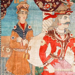 An exceptional and large embroidered silk 'Shahnameh' carpet, signed Musa Baft Tabriz, Tabriz, Iran, 20th C. — photo 9