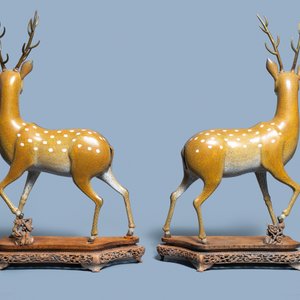 An exceptional and large pair of Chinese cloisonné models of deer, Qianlong/Jiaqing — 照片 4