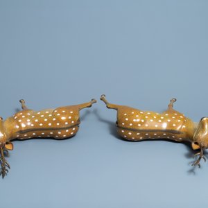 An exceptional and large pair of Chinese cloisonné models of deer, Qianlong/Jiaqing — 照片 6