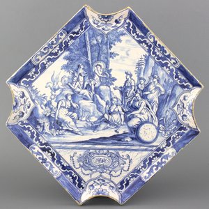 An exceptional blue and white Amsterdam Delft mythological plaque, dated 1748 — 照片 1