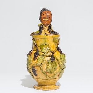 An exceptional Flemish pottery figurative tobacco jar, attr. to Leo Maes, 2nd half 19th C. — 照片 1